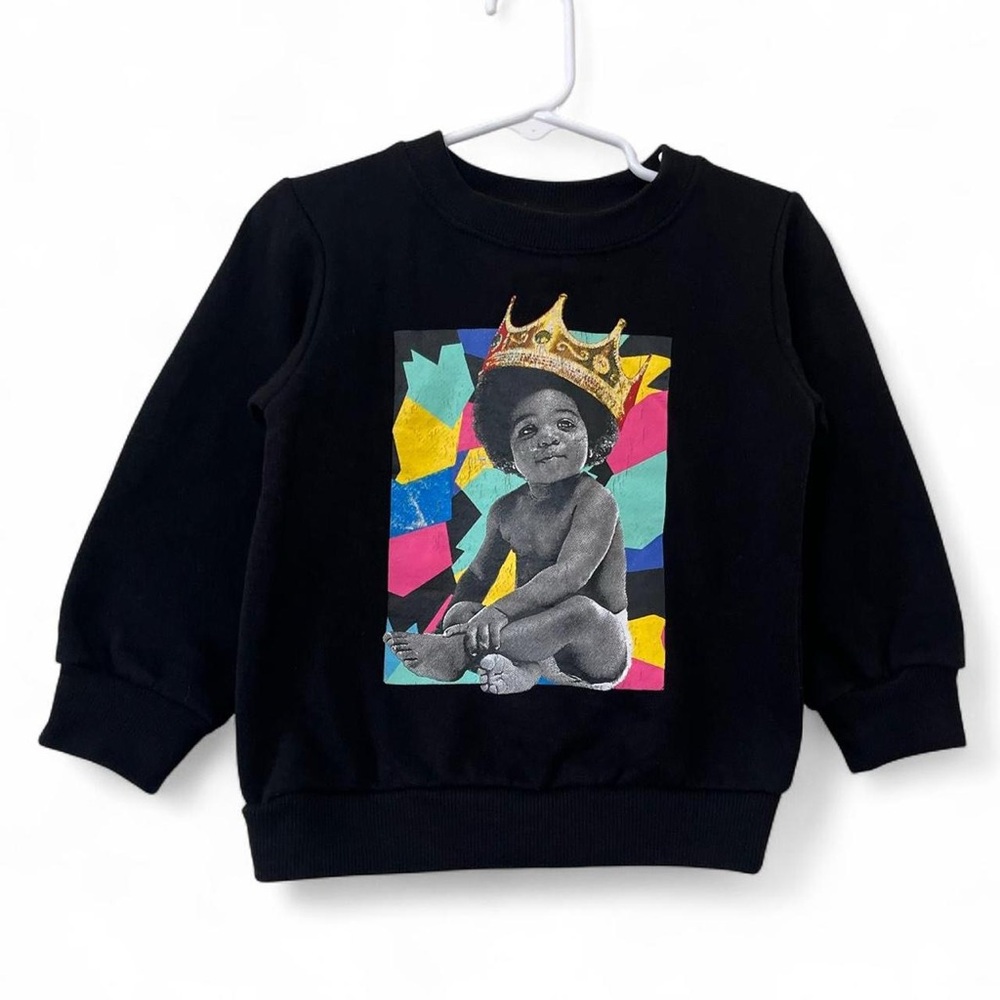 2T Unisex The Notorious B.I.G. Black Multicolored Graphic Sweatshirt 90’s Rap